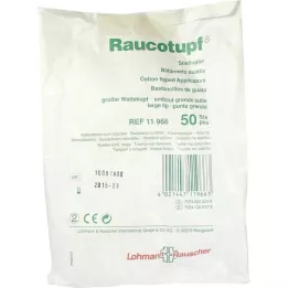RAUCOTUPF Swab large cotton head, 50 pcs