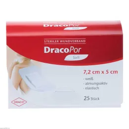 DracoPor Soft white wound dressing 7.2x5 cm sterile, 25 pcs