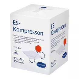 ES-KOMPRESSEN non-sterile 10x10 cm 8-way, 100 pcs