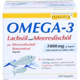 Cápsulas de aceite de salmón omega 3 y pez de mar, 100 pz