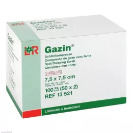 GAZIN Slit compresses 7.5x7.5 cm sterile 8-ply, 50X2 pcs