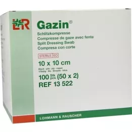 GAZIN Slit compresses 10x10 cm sterile 8 times, 50x2 pcs