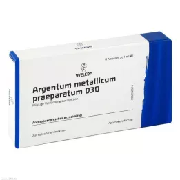 ARGENTUM METALLICUM Praeparatum D 30 ampoules, 8 pcs
