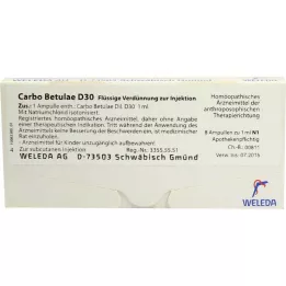 CARBO BETULAE D 30 ampoules, 8X1 ml