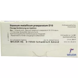 STANNUM METALLICUM Praeparatum D 10 ampuller, 8x1 ml