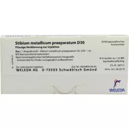 STIBIUM METALLICUM PRAEPARATUM D 30 ampoules, 8x1 ml