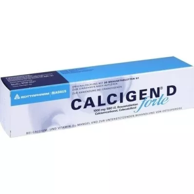 CALCIGEN D forte 1000 mg/880 I.E. Brausetabletten, 20 St