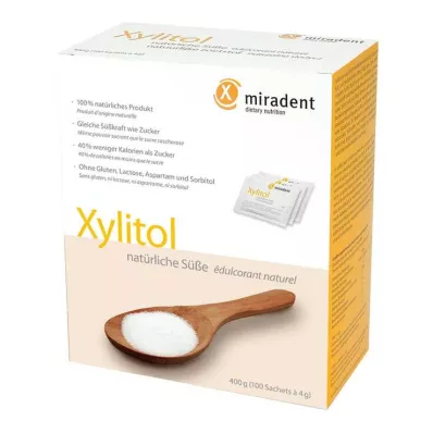MIRADENT Xylitol Sugar Substitute Powder Sachets, 100X4 g