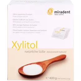MIRADENT Xylitol sugar substitute powder sachets, 100X4 g