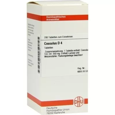 COCCULUS D 4 tablets, 200 pcs COCCULUS D 4 tablets, 200 pcs