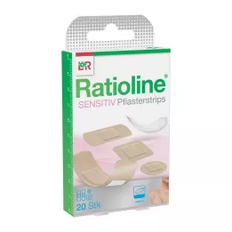 RATIOLINE sensitive plaster strips in 4 sizes, 20 pieces