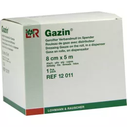 GAZIN Gauze 8 cmx5 m 4-ply rolled, 1 pc