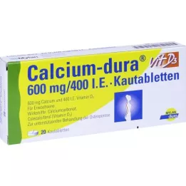 CALCIUM DURA Vit D3 600 mg/400 I.E. Kautabletten, 20 St