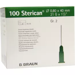 STERICAN Cannulas Luer-Lok 0.80x40 mm size 2 green, 100 pcs