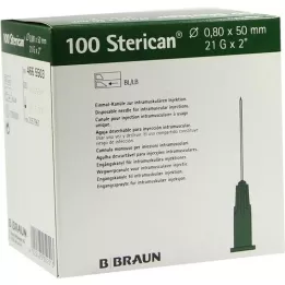 STERICAN cannulas 21 GX2 0.8x50 mm, 100 pcs