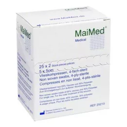 VLIESKOMPRESSEN 5x5 cm sterile, 25X2 pcs