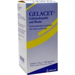 GELACET Gelatin capsules with biotin, 320 pcs