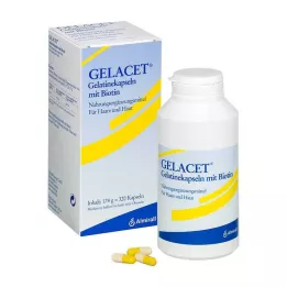 GELACET Gelatin capsules with biotin, 320 pcs