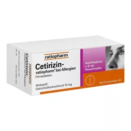 CETIRIZIN-ratiopharm for allergies 10 mg film-coated tablets, 100 pcs