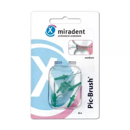 MIRADENT Interd.Pic-Brush replacement brush medium green, 6 pcs