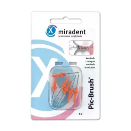 MIRADENT Interd.Pic-Brush replacement brush conical orange, 6 pcs