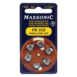 Batteries for hearing aids Maxsonic PR312, 6 pcs