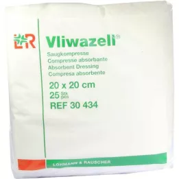 VLIWAZELL Absorbent compresses non-sterile 20x20 cm, 25 pcs
