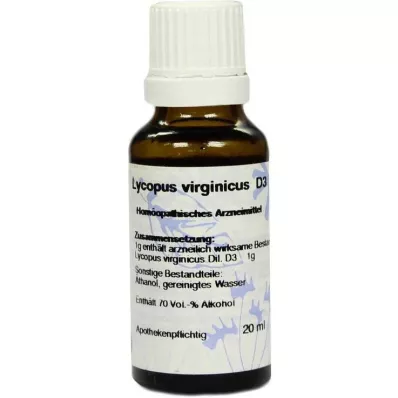 LYCOPUS VIRGINICUS D 3 Dilution, 20mL LYCOPUS VIRGINICUS D 3 Dilution, 20mL