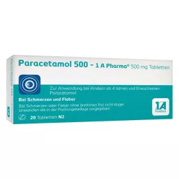 PARACETAMOL 500-1A Pharma Tablets, 20 pcs