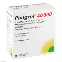 PANGROL 40,000 hard capsules with enteric coated pellets, 200 pcs