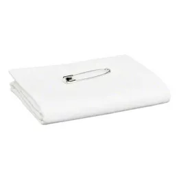 Triangular scarf BW 90x90x127 white with safety pin, 1 piece