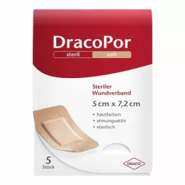 DRACOPOR Wound dressing 5x7.2 cm sterile skin-colored, 5 pcs