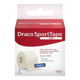 Dracotape bandage 10mx5cm white, 1 piece