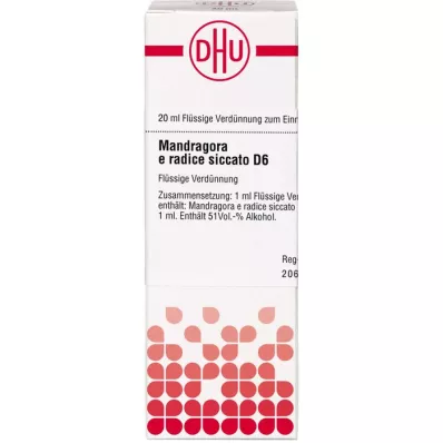 MANDRAGORA E radice siccata D 6 Dilution, 20 ml