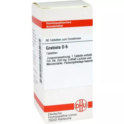 GRATIOLA D 6 tablets, 80 pcs GRATIOLA D 6 tablets, 80 pcs