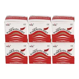 NASARA Kinesiotape 5 cmx5 m red, 6 pcs