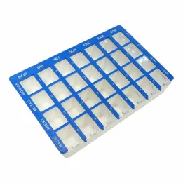 Tablet box 1 week 28 compartments sliding lid, 1 pc