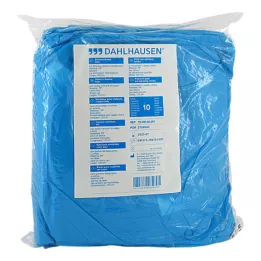 BESUCHERKITTEL with knitted cuff for binding 120x144 cm blue, 10 pcs