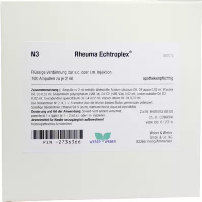 RHEUMA ECHTROPLEX Injection solution, 100x2 ml RHEUMA ECHTROPLEX Injection solution, 100x2 ml