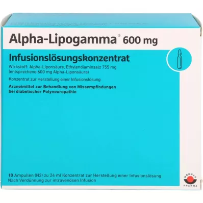 ALPHA-LIPOGAMMA 600 mg infusion solution concentrate, 10X24 ml