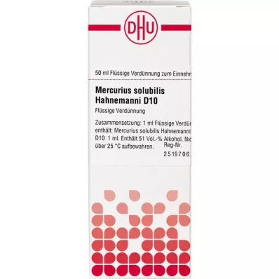 MERCURIUS SOLUBILIS Hahnemanni D 10 Dilution, 50 ml