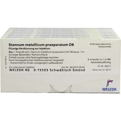 STANNUM METALLICUM praeparatum D 8 Ampullen, 48X1 ml