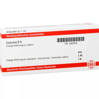 COCCULUS D 6 ampoules, 10 ml COCCULUS D 6 ampoules, 10 ml