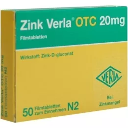 ZINK VERLA OTC 20 mg kilega kaetud tabletid, 50 tk
