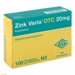 ZINK VERLA OTC 20 mg film-coated tablets, 100 pcs