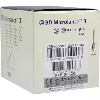 BD MICROLANCE Kanüle 27 G 3/4 0,4x19 mm, 100 St