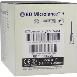 BD MICROLANCE Cannula 22 G 1 0.7x25 mm, 100 pcs