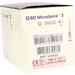 BD MICROLANCE cannula 18 g 1 1/2 40 mm Trans., 100 pcs