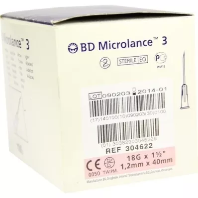 BD MICROLANCE Kanüle 18 G 1 1/2 40 mm trans., 100 St