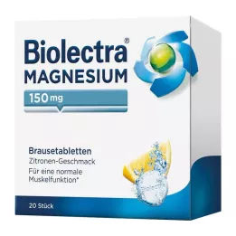 BIOLECTRA Magnesium 150 mg Lemon Effervescent Tablets, 20 pcs